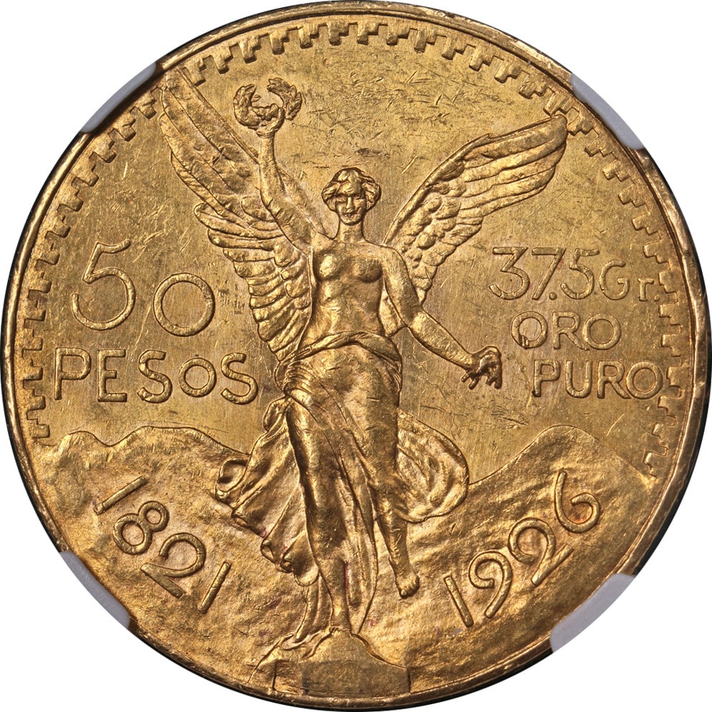 Mexico 50 Peso Gold Coin NGC MS62 1926 (1 of 4)