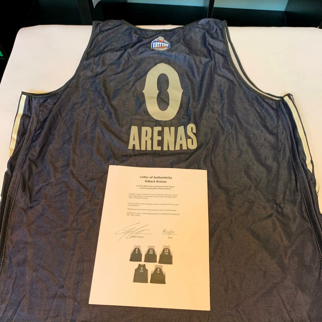 Gilbert Arenas 2007 All Star Game Jersey with COA Eastern Conference (1 of 6)