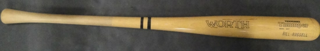Los Angeles Dodgers Bill Russell 34 Inch Game Issued Baseball Bat Unsigned: Los Angeles Dodgers Bill Russell 34 Inch Game Issued Baseball Bat Unsigned This is a pre-owned, game-issued baseball bat associated with Bill Russell of the Los Angeles Dodgers. The bat is unsigned an