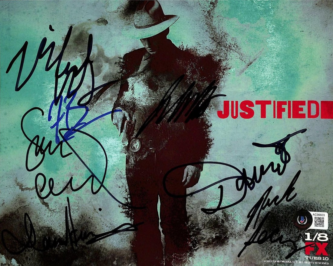 Beckett LOA Justified Season 6 Cast Signed 8x10 Photo (1 of 1)