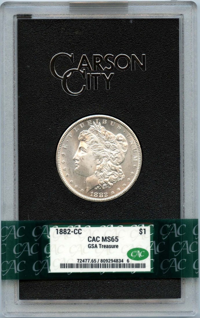 GSA Hoard 1882 Carson City Morgan Silver Dollar CACG MS65 Certified (1 of 2)