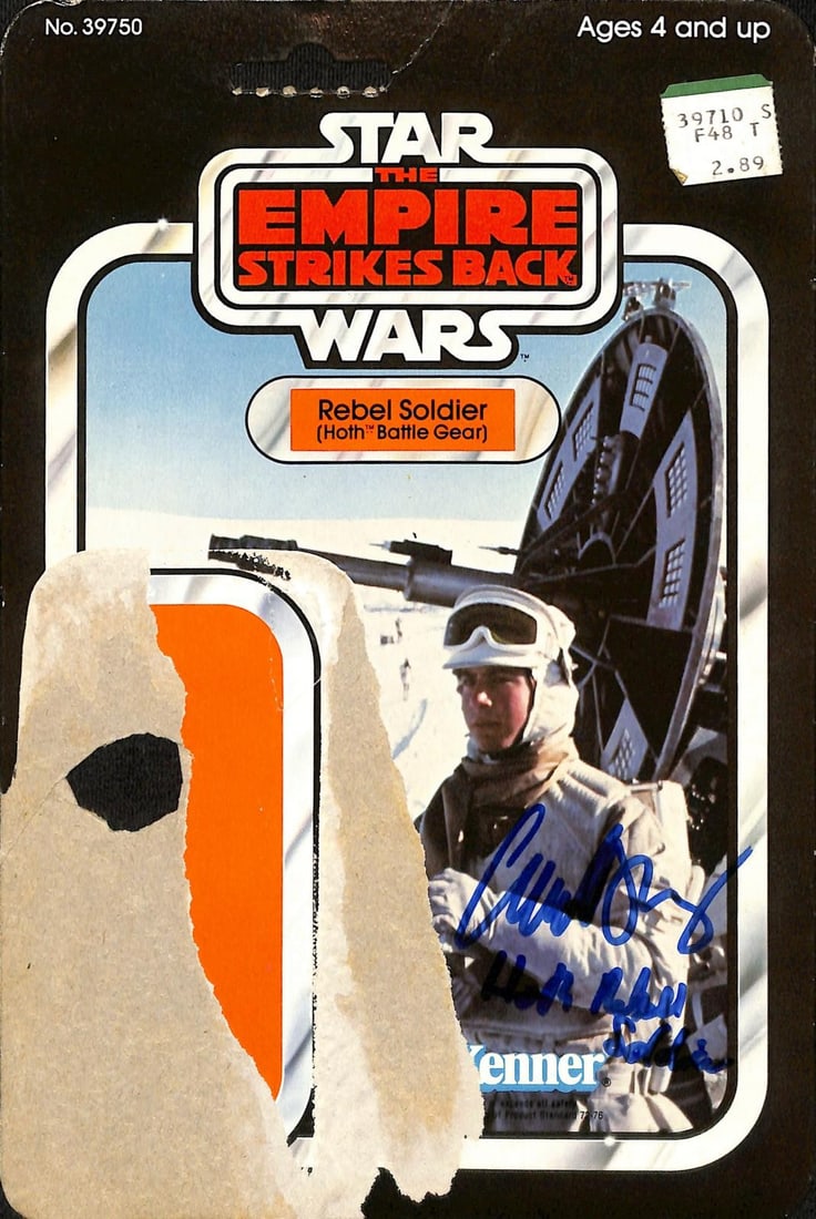 Signed Rebel Soldier Hoth Battle Gear Kenner card back by Carl Bang (1 of 1)