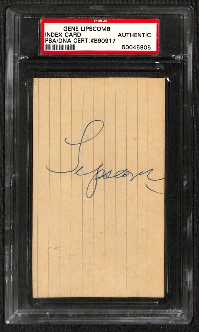 Gene Lipscomb Vintage Signed Index Card PSA/DNA Colts Legend: Gene Lipscomb Vintage Signed Index Card PSA/DNA Colts Legend This vintage signed index card features the autograph of Gene Lipscomb, a legendary player for the Pittsburgh Steelers, Baltimore Colts, an