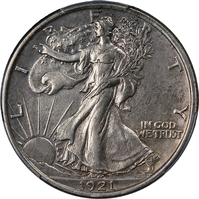 1921-P Walking Liberty Half PCGS AU Details Key Date Silver Coin (1 of 4)