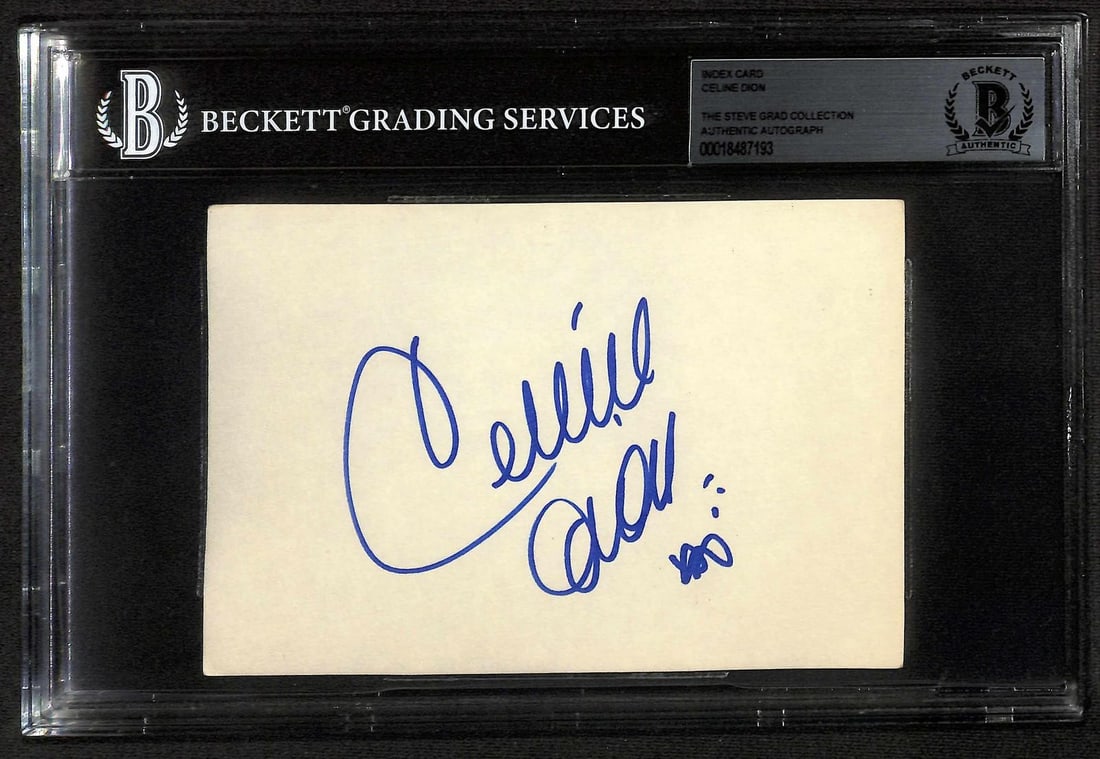 Beckett Authenticated Celine Dion Autographed 5x7 Index Card (1 of 1)