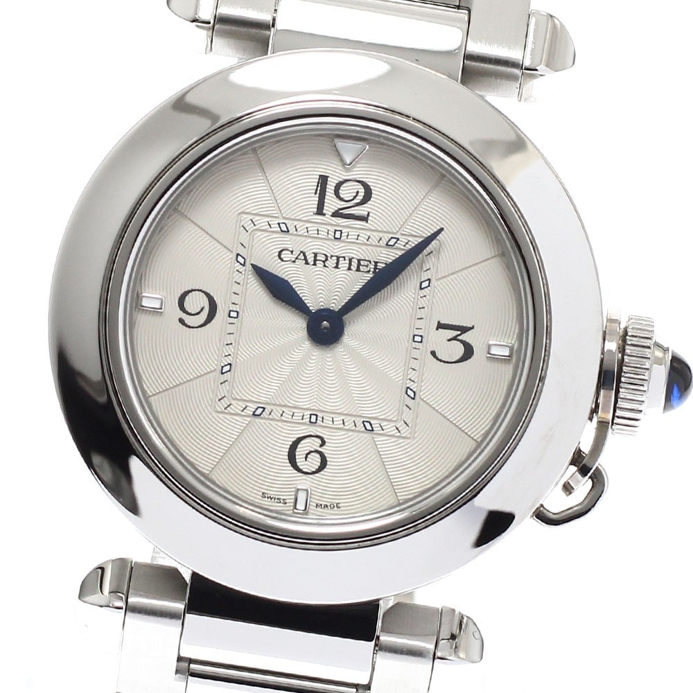 Cartier WSPA0021 Pasha 30mm Ladies Quartz Wristwatch Steel Silver Dial: Cartier WSPA0021 Pasha 30mm Ladies Quartz Wristwatch Steel Silver Dial Cartier Pasha De Cartier ladies wristwatch with a 30mm steel case and silver dial. This pre-owned quartz watch was made in Switze