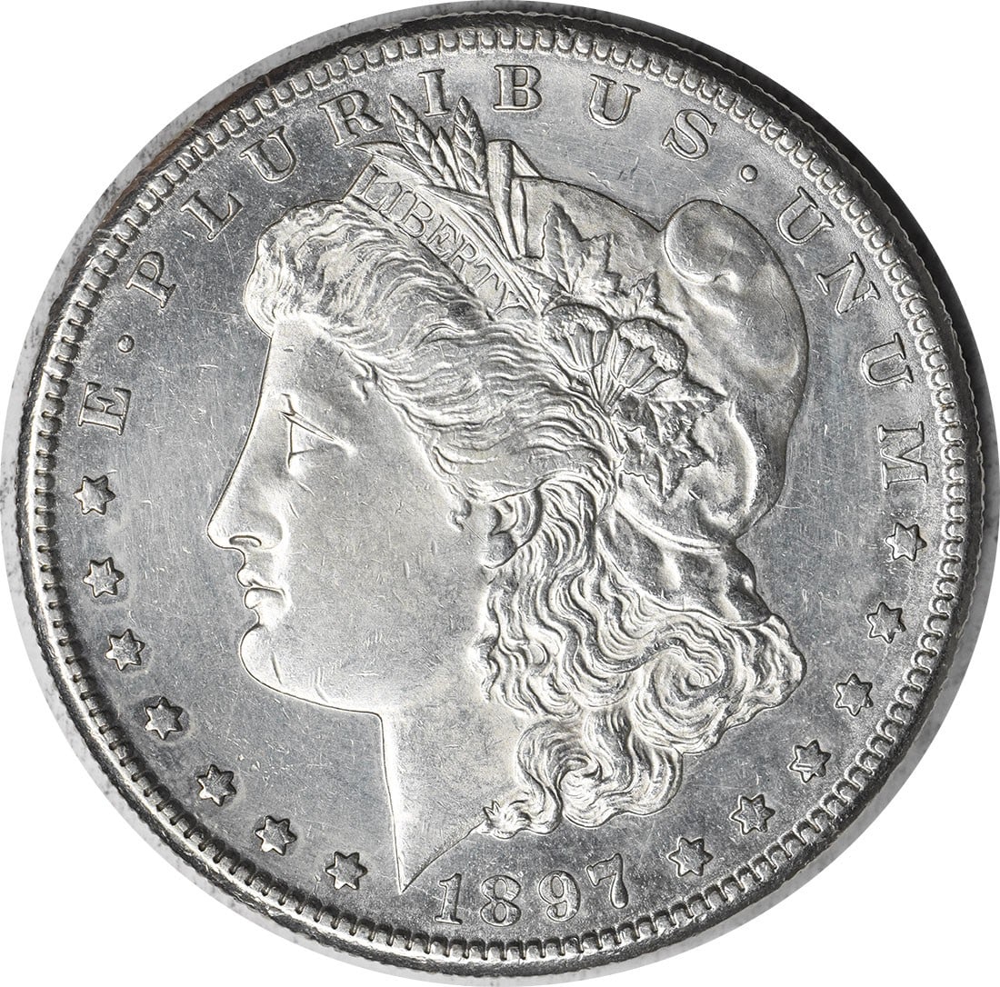 1897-S Morgan Dollar AU Uncertified Silver Coin by George T. Morgan (1 of 2)