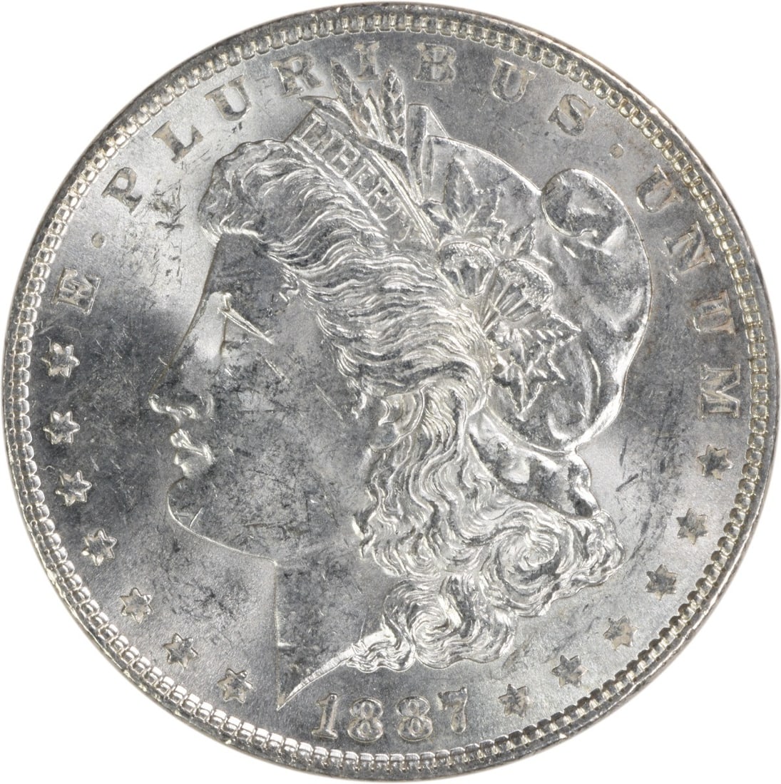 Choice BU 1887 Silver Morgan Dollar Uncertified No Mint Mark (1 of 2)