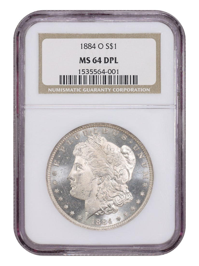 NGC MS64DMPL 1884 O Morgan Dollar $1 Uncirculated: NGC MS64DMPL 1884 O Morgan Dollar $1 Uncirculated 1884-O Morgan Dollar $1 graded MS64DMPL by NGC. This uncirculated coin was minted in New Orleans and is pre-owned. Certification number 1535564001 is 
