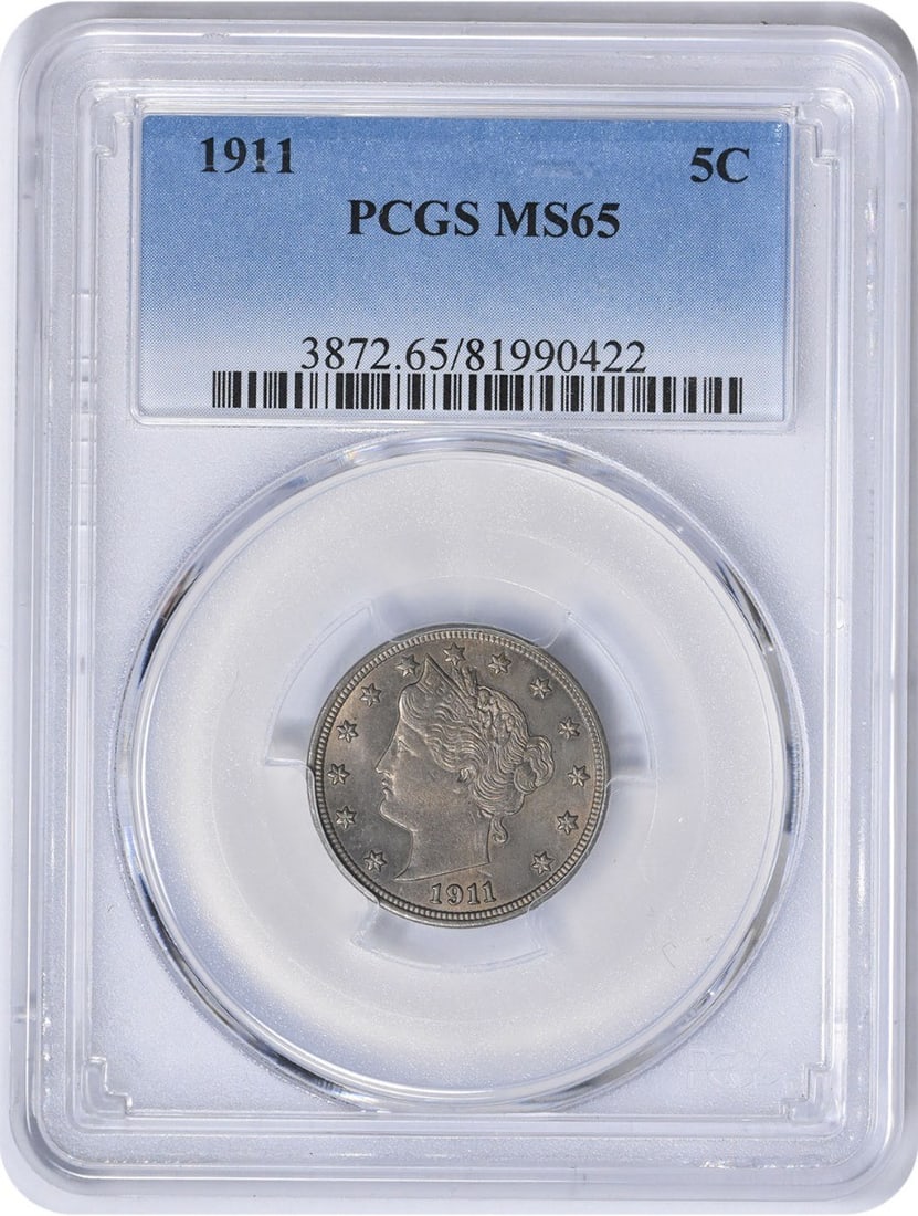 PCGS MS65 1911 Liberty 5C Nickel (1 of 2)