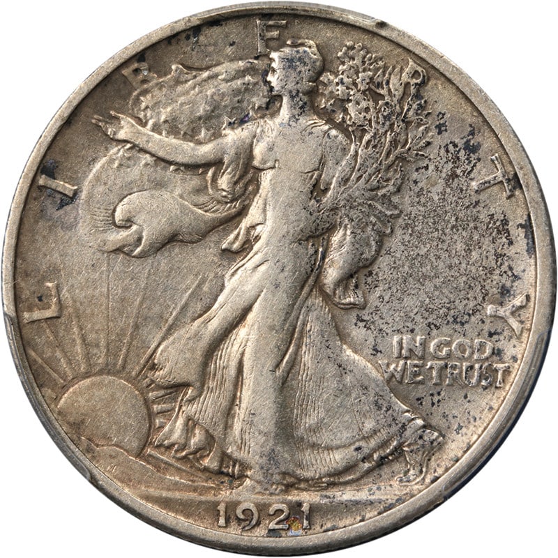 PCGS VF30 1921-D Walking Liberty Half Dollar Silver Key Date (1 of 4)