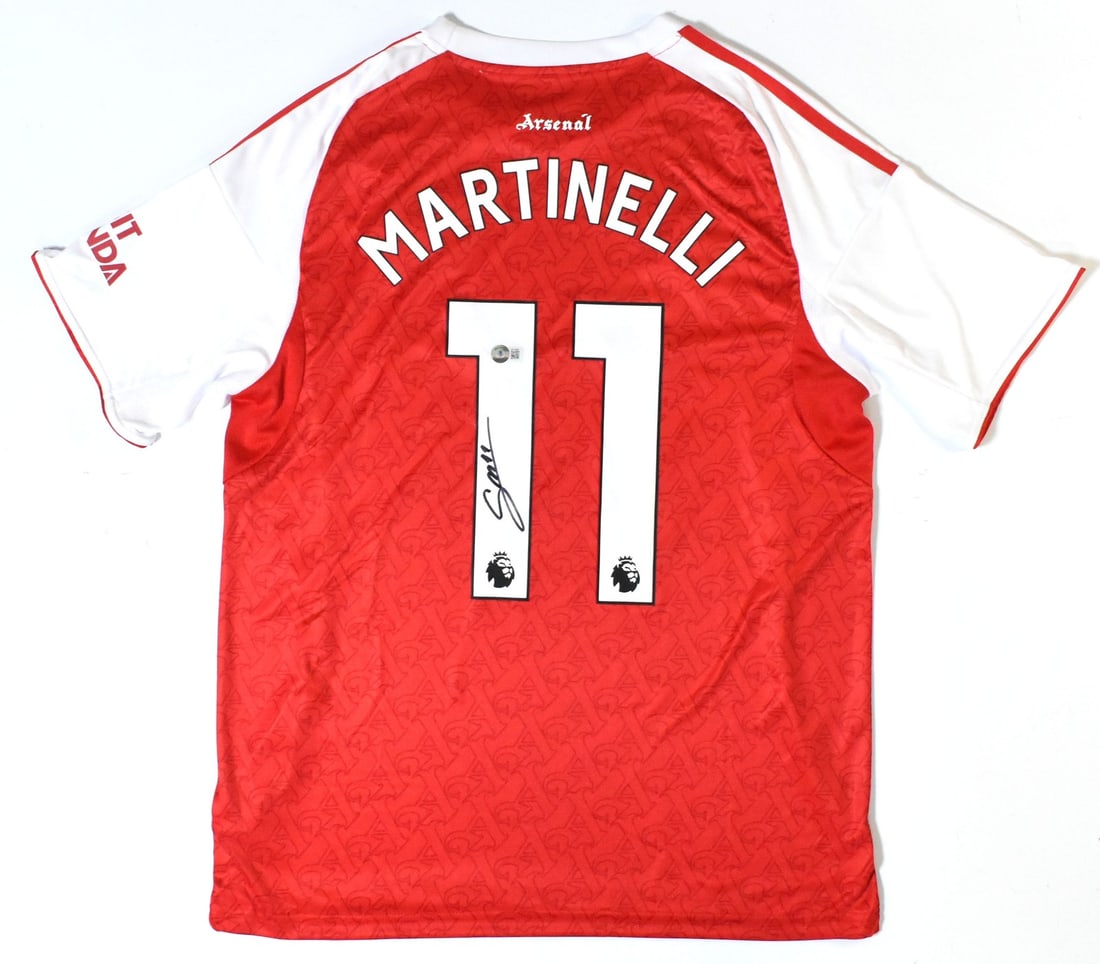 Arsenal FC Home Jersey Signed by Gabriel Martinelli with Beckett Hologram (1 of 3)