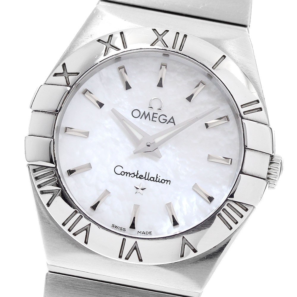 OMEGA Constellation 123.10.27.60.05.001 womens quartz wristwatch: OMEGA Constellation 123.10.27.60.05.001 womens quartz wristwatch OMEGA Constellation brushed quartz ladies wristwatch. This pre-owned women's watch is Swiss-made and identified as a wristwatch. Specif