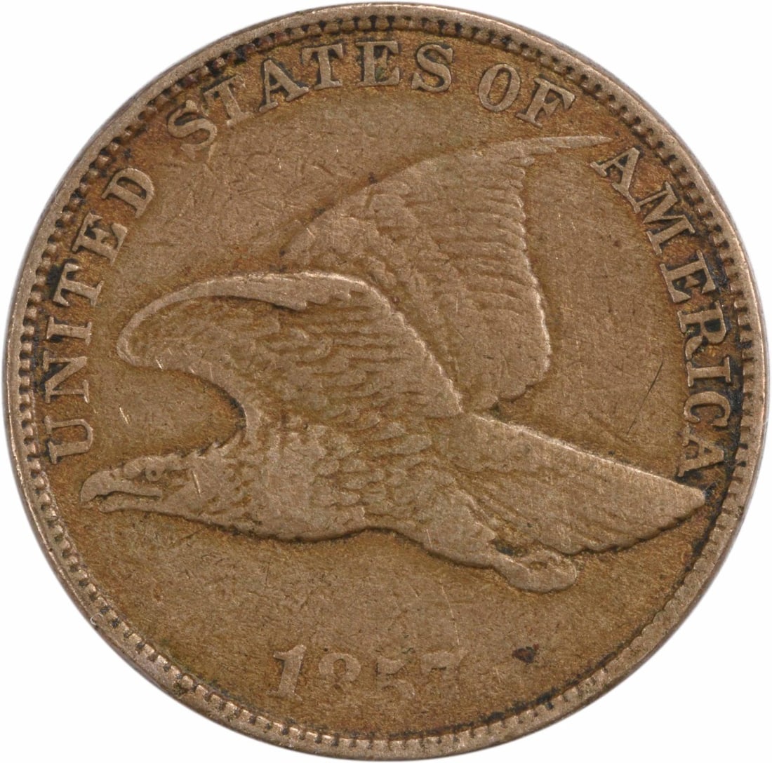 1857 Flying Eagle Cent XF Uncertified Philadelphia Mint Coin: 1857 Flying Eagle Cent XF Uncertified Philadelphia Mint Coin This 1857 Flying Eagle Cent is a remarkable piece of numismatic history. Struck in Philadelphia, this small cent showcases the exquisite de