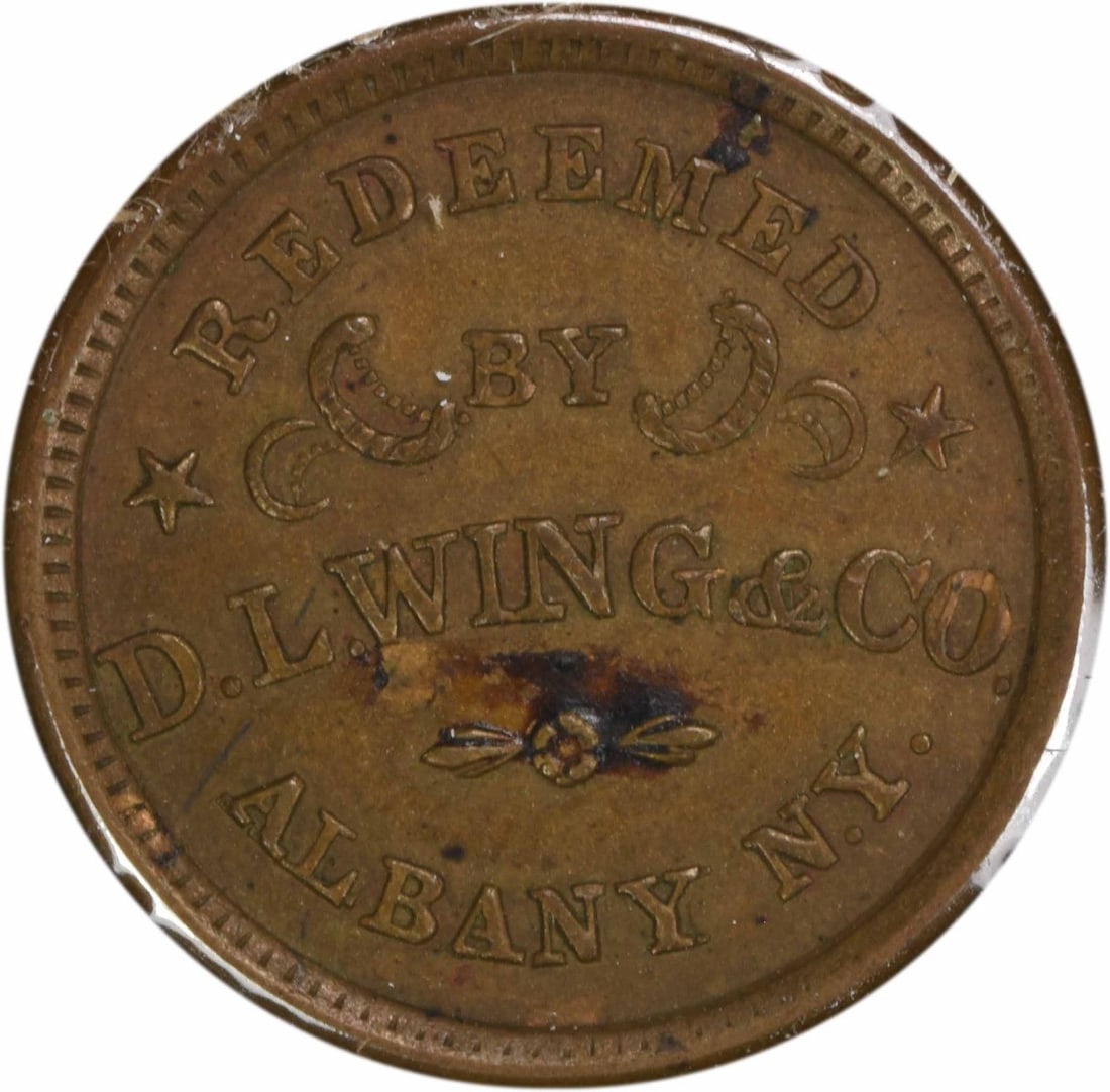 Civil War Era New York Store Card Token NY-10-H5 AU Grade Uncertified (1 of 2)