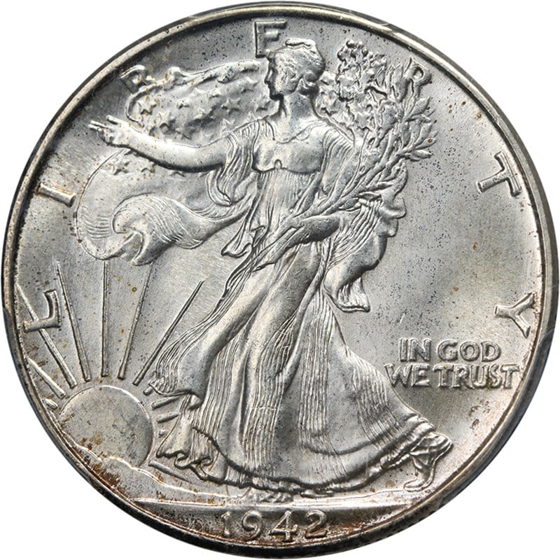 1942 P Walking Liberty Half Dollar PCGS MS64 Silver (1 of 4)