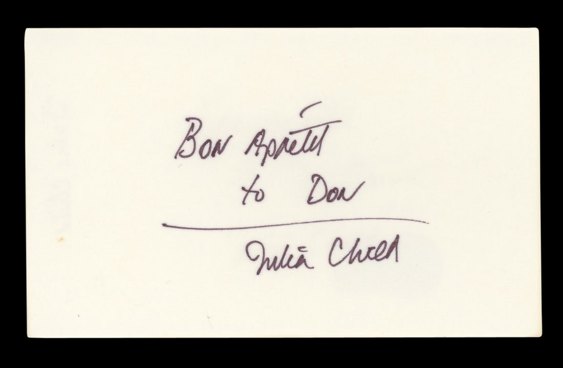 Beckett BAS Julia Child signed 3x5 index card Bon Apetit (1 of 5)