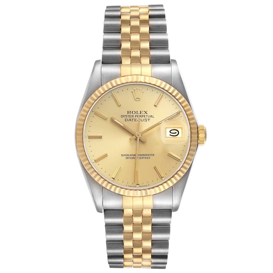Rolex Datejust 16233 Champagne Stick Dial Watch with D-Link Jubilee Papers 1991 (1 of 6)