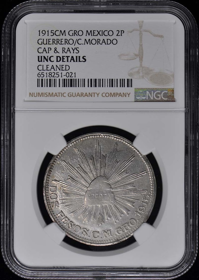 1915CM Guerrero C Morado Coin NGC UNC Details Mexico 2 Piece (1 of 2)