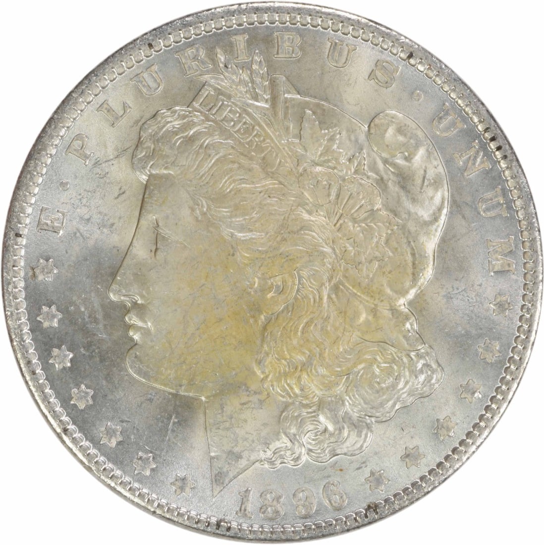 Choice BU 1896 Silver Morgan Dollar Uncirculated Philadelphia Mint: Choice BU 1896 Silver Morgan Dollar Uncirculated Philadelphia Mint This is an uncirculated 1896 Morgan Silver Dollar from the United States, featuring a choice brilliant uncirculated (BU) grade. The c