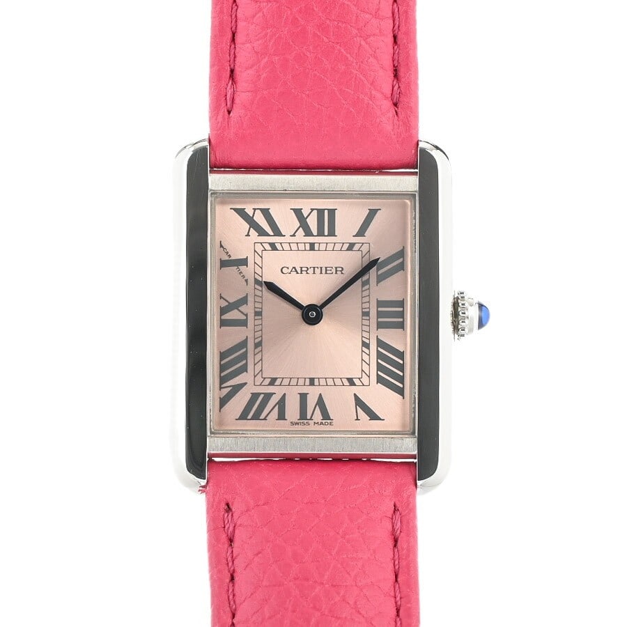 Cartier Tank Solo Ladies Stainless Leather Watch Pink Dial W5200000 (1 of 6)