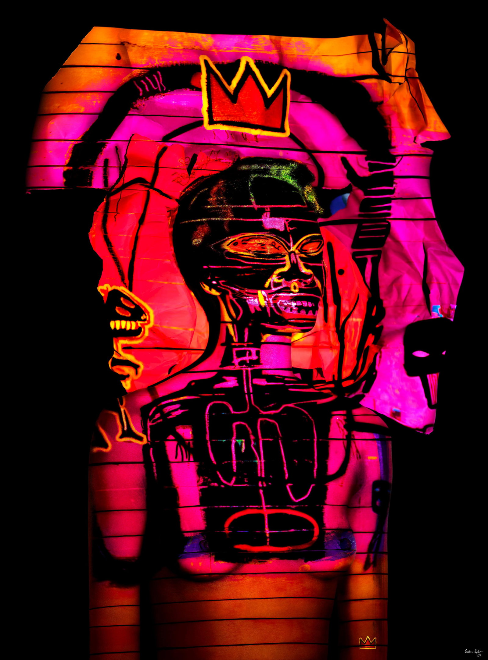 Framed JM Basquiat-GB4 Photography by Giuliano Bekor Ed. 1/8 50 x 40 Inches (1 of 18)