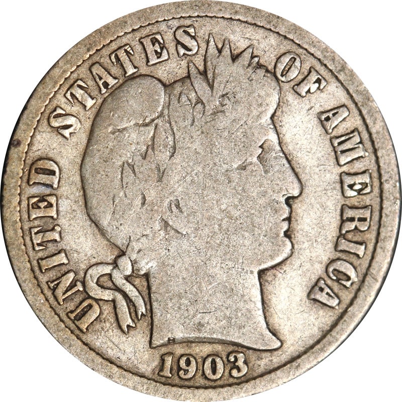 1903 S Barber Silver Dime US Coin (1 of 2)