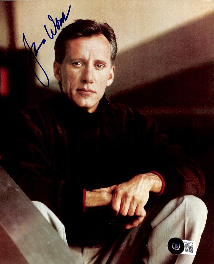 James Woods Autographed 8x10 Photo Beckett Certified: James Woods Autographed 8x10 Photo Beckett Certified This stunning 8x10 photograph of actor James Woods is autographed in blue permanent marker, adding a personal touch to this collectible piece. The 