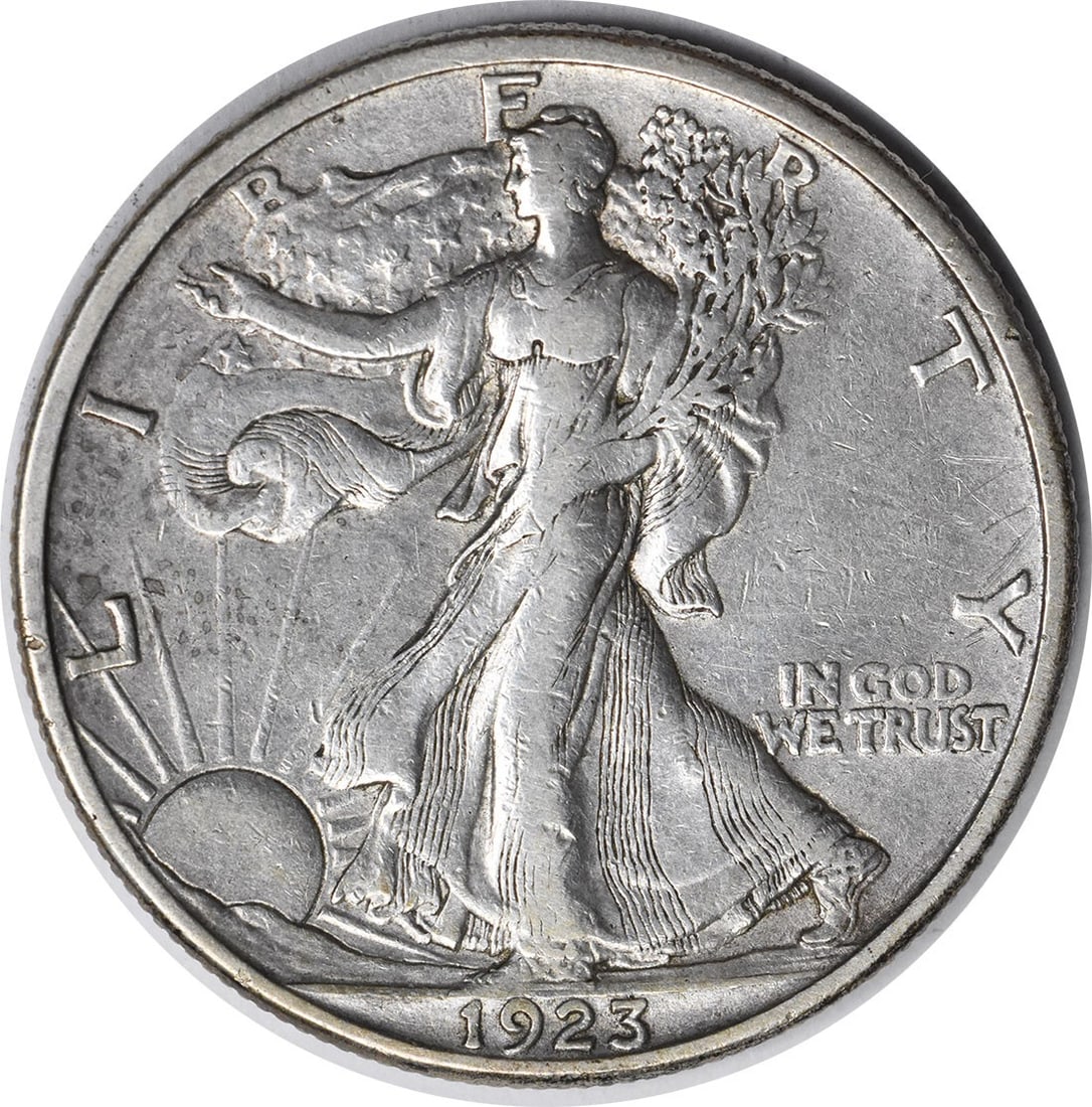 1923-S Walking Liberty Silver Half Dollar 50C Uncertified XF (1 of 2)