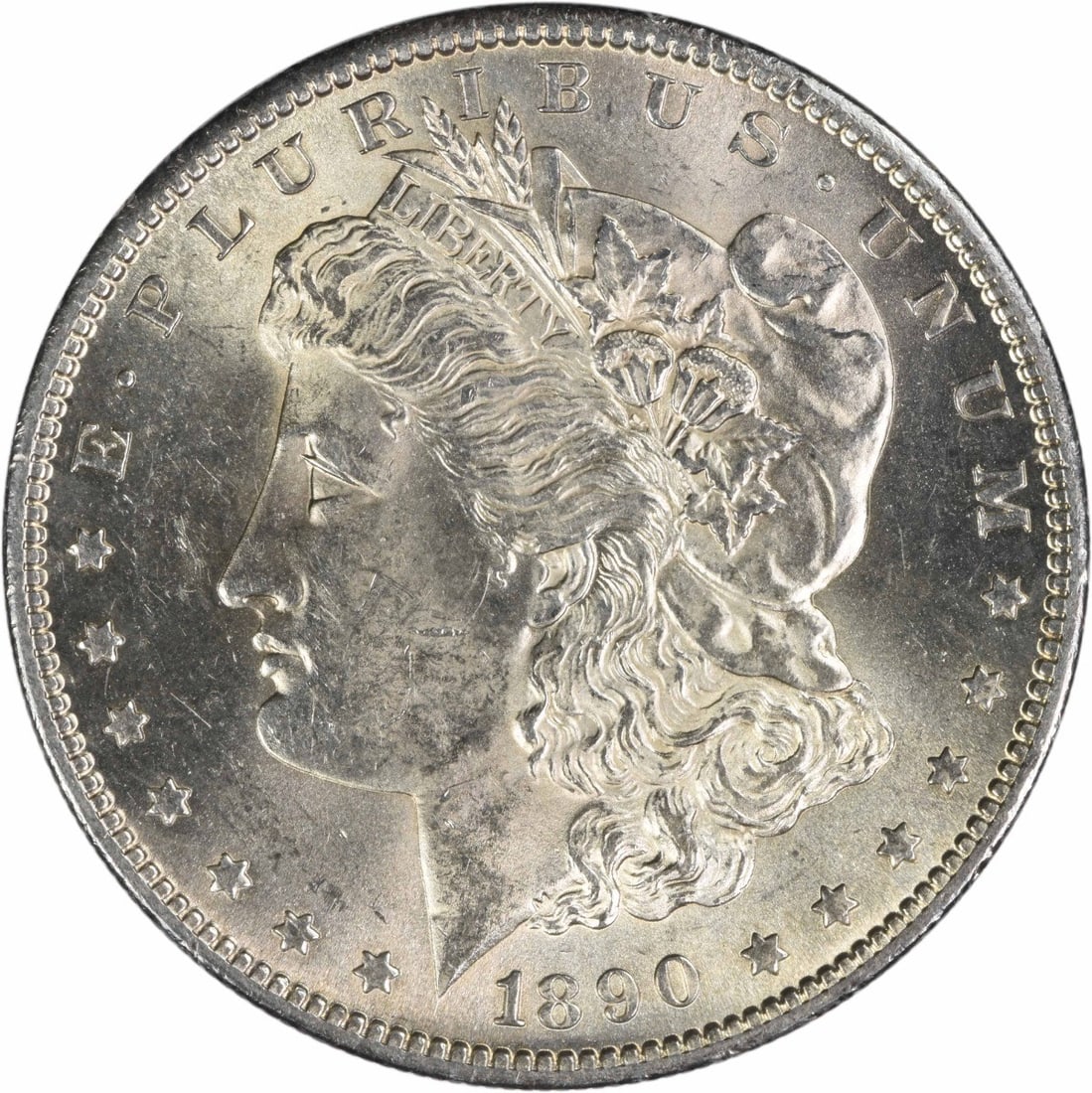 Choice BU 1890 San Francisco Morgan Silver Dollar Uncertified: Choice BU 1890 San Francisco Morgan Silver Dollar Uncertified This is an 1890-S Morgan Silver Dollar featuring a Choice Brilliant Uncirculated (BU) grade. The coin is composed of silver, was minted in