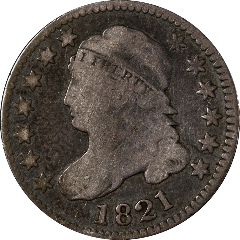 1821 United States Silver Bust Dime Coin (1 of 2)