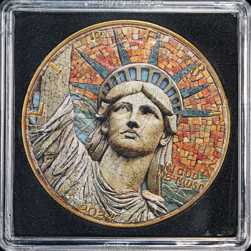 2024 Silver American Eagle $1 Mosaic Statue of Liberty Uncirculated Coin (1 of 2)