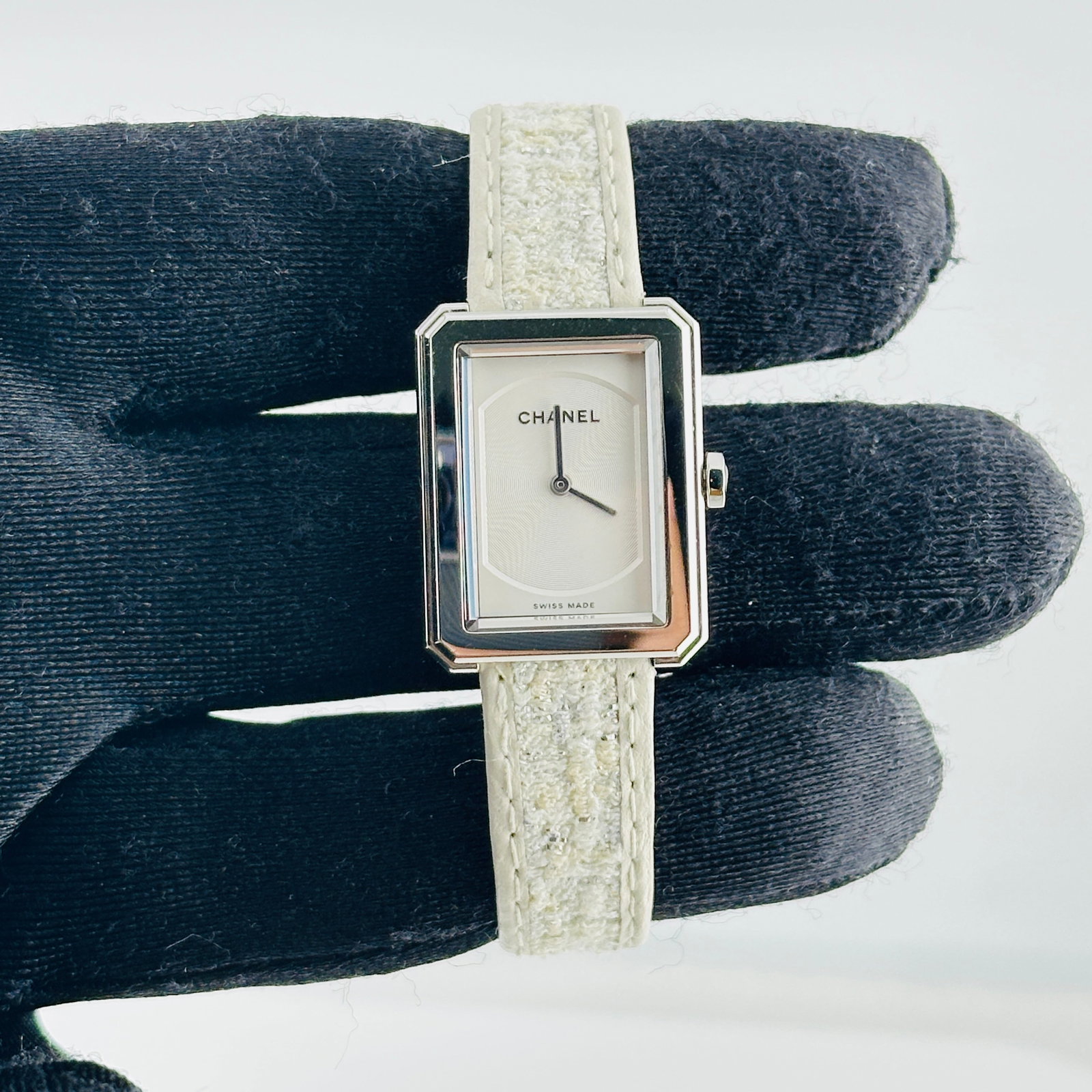 Chanel H0001 Boyfriend Ladies Watch White Dial Leather Strap (1 of 8)
