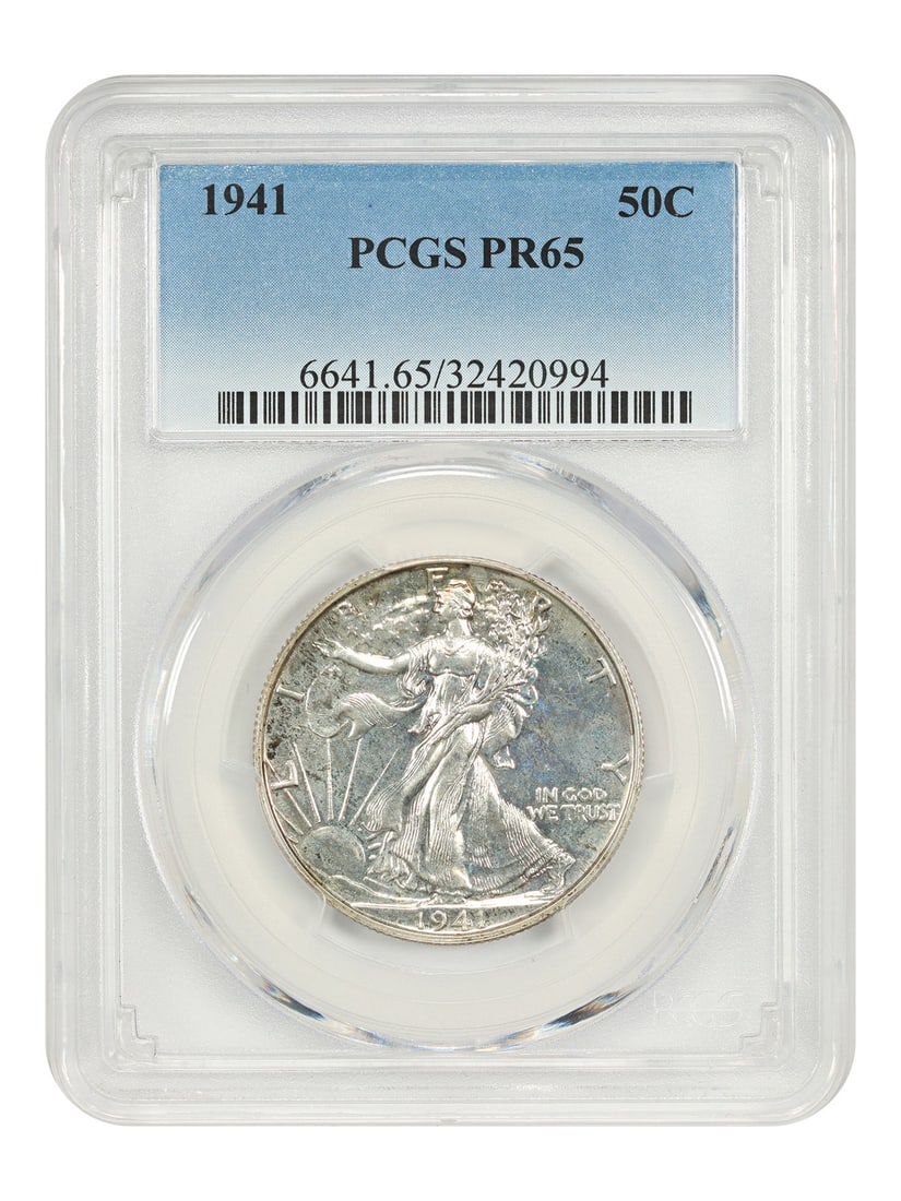 PCGS PR65 1941 Walking Liberty 50C Half Dollar (1 of 6)