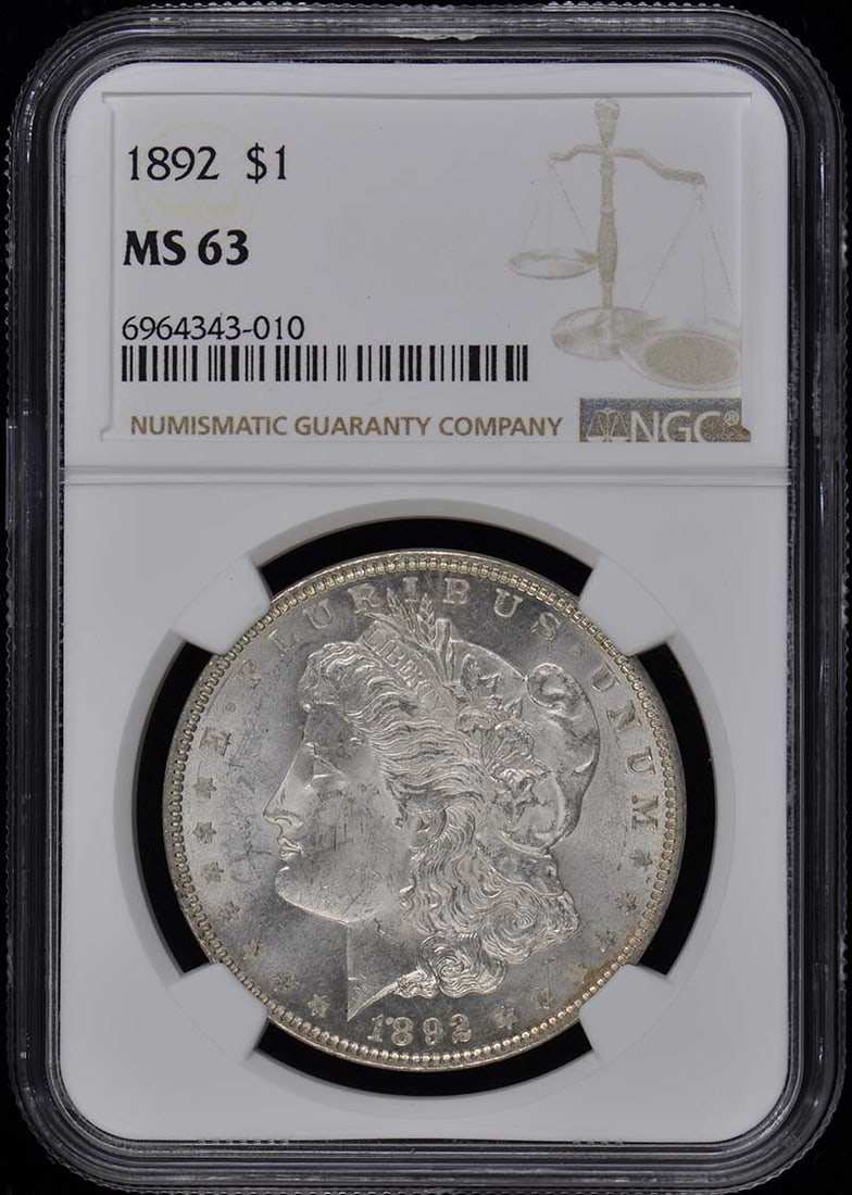 1892 NGC MS63 Morgan Dollar Coin Philadelphia Mint (1 of 2)