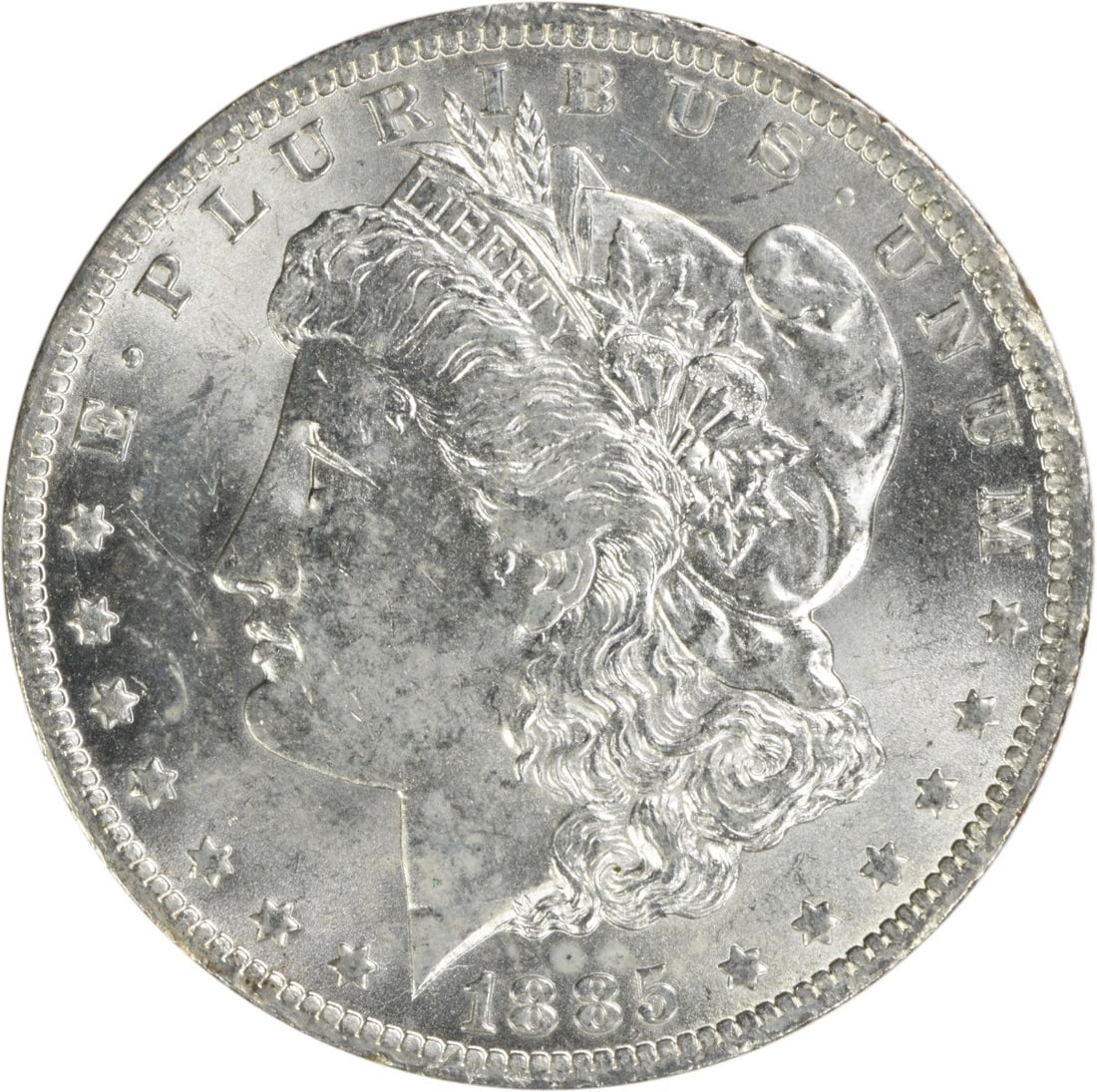 Choice BU 1885 O Morgan Silver Dollar Uncirculated Uncertified: Choice BU 1885 O Morgan Silver Dollar Uncirculated Uncertified This 1885-O Morgan Silver Dollar is a Choice Brilliant Uncirculated (BU) coin, featuring the iconic Morgan design. Struck at the New Orle