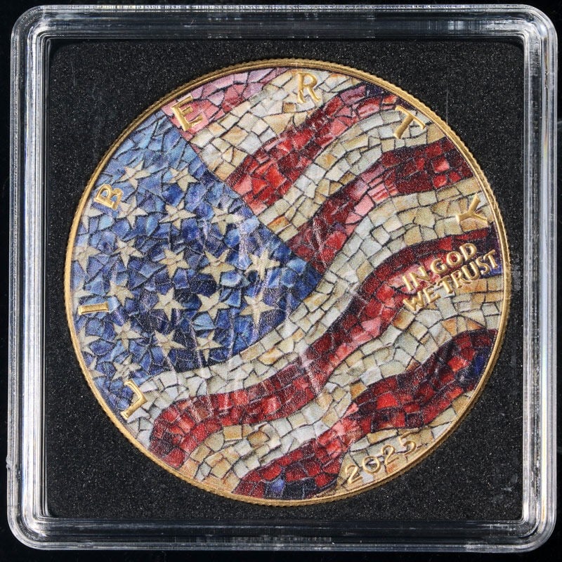 2025 Silver American Eagle Mosaic Series American Flag Coin Uncertified (1 of 3)