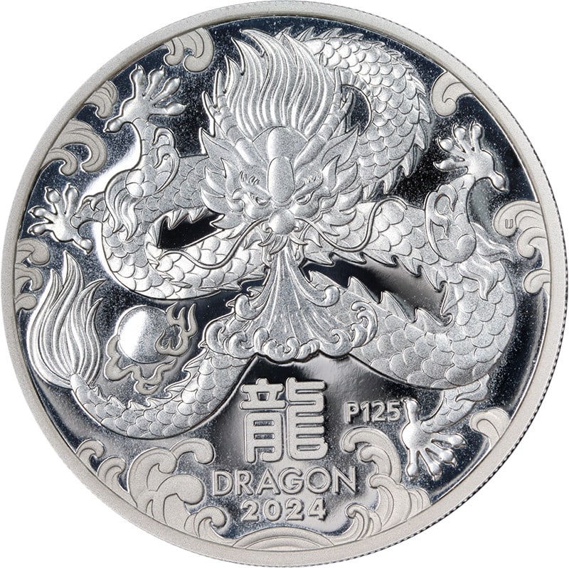 2024 Australia 1 Ounce Silver Proof Coin Year of the Dragon OGP COA (1 of 3)