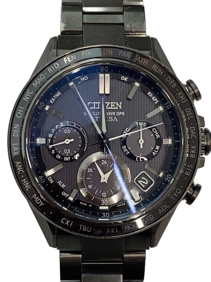 Citizen Attesa Black Men's Wristwatch F950-0029S01: Citizen Attesa Black Men's Wristwatch F950-0029S01 This CITIZEN ATTESA F950-0029S01 men's wristwatch features a black case and dial, offering a sleek and modern look. Made in Japan, this pre-owned tim