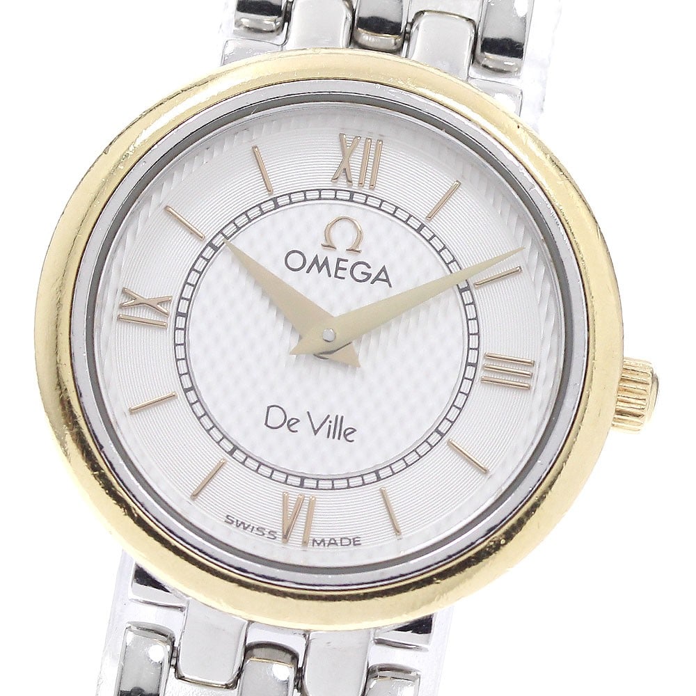 OMEGA De Ville 7374.31 ladies quartz wristwatch YG combination: OMEGA De Ville 7374.31 ladies quartz wristwatch YG combination Pre-owned OMEGA De Ville ladies wristwatch with a quartz movement. This Swiss-made watch is identified by model 7374.31 and features a YG