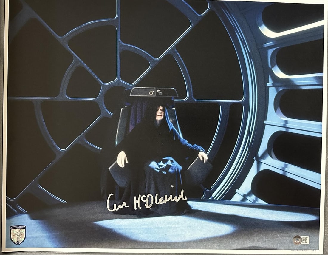 Beckett Authenticated Ian McDiarmid 16x20 Star Wars Palpatine Signed Photo: Beckett Authenticated Ian McDiarmid 16x20 Star Wars Palpatine Signed Photo This 16x20 photograph from Star Wars: Return of the Jedi features Emperor Palpatine and has been hand-signed by Ian McDiarmid