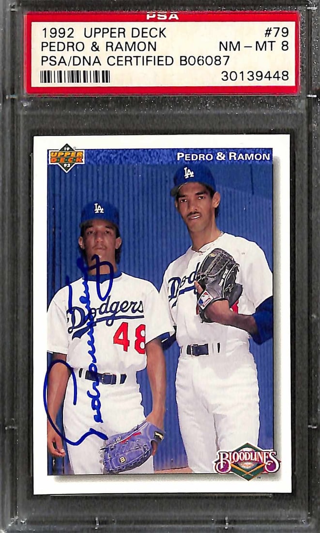 PSA DNA authenticated 1992 Upper Deck Bloodlines Dodgers card signed by Pedro Martinez (1 of 1)