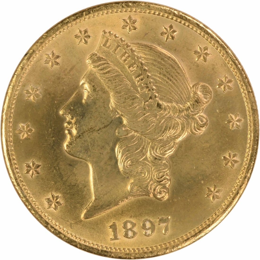 1897 Liberty Head $20 Gold Coin Uncertified MS60 (1 of 2)