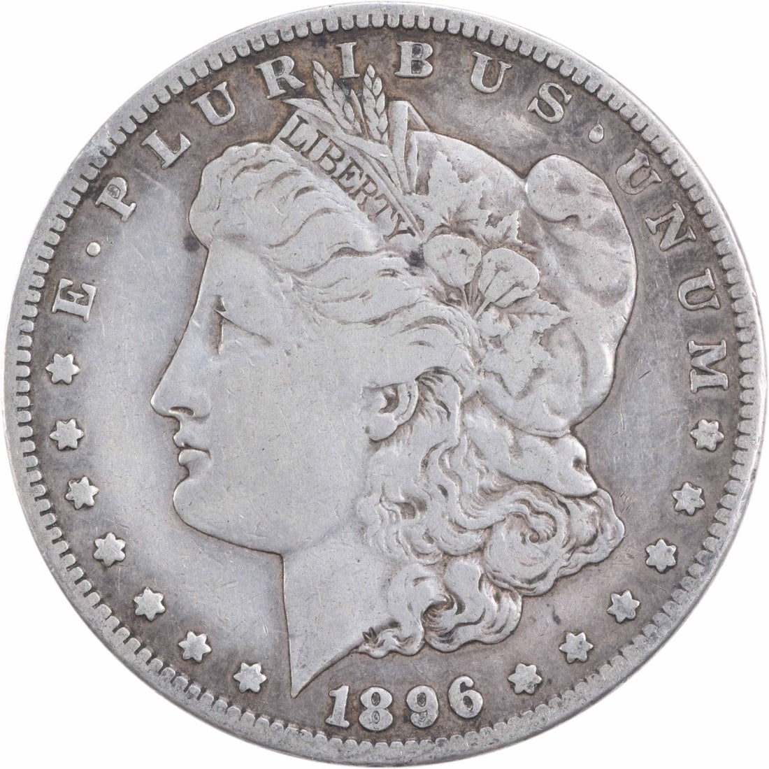 1896-S Morgan Silver Dollar VF 90% Silver San Francisco: 1896-S Morgan Silver Dollar VF 90% Silver San Francisco This 1896-S Morgan Silver Dollar is a fine example of American numismatic history. Struck in San Francisco, this coin features a composition of 