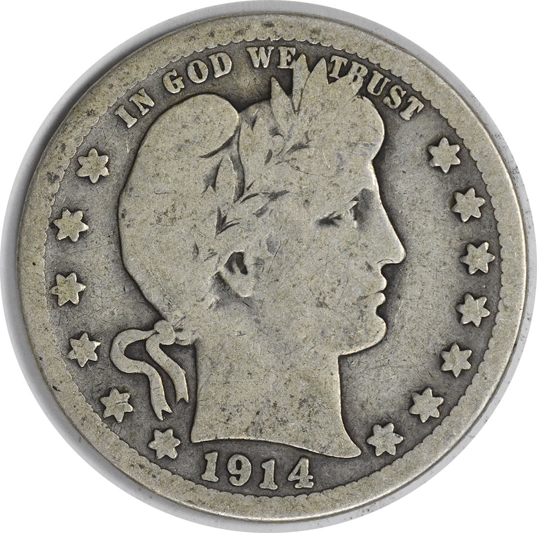 1914-S Barber Silver Quarter 25C G Uncertified San Francisco Mint: 1914-S Barber Silver Quarter 25C G Uncertified San Francisco Mint This 1914-S Barber Silver Quarter is a notable collectible coin, featuring the iconic design by Charles E. Barber. With a mintage of o