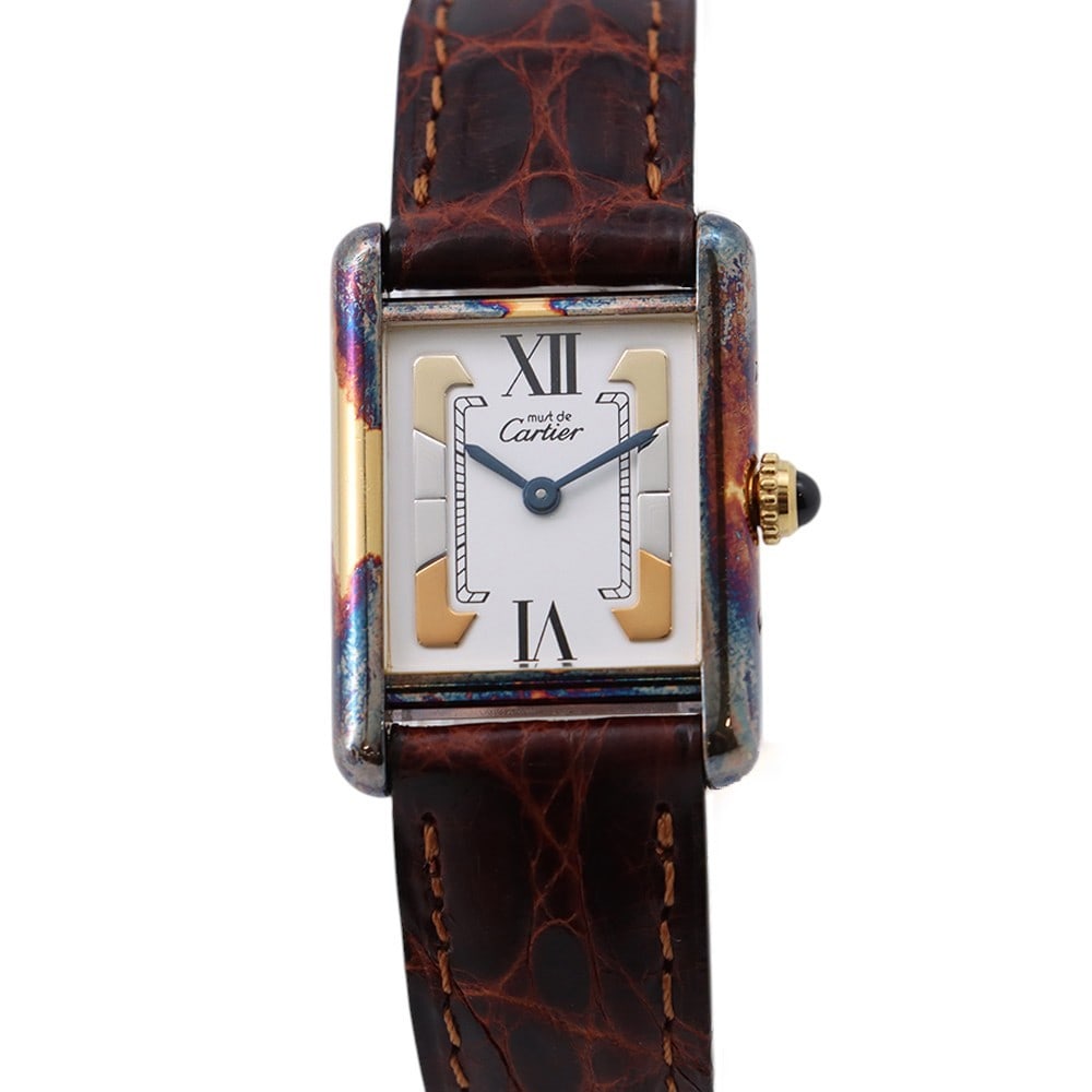 Cartier Must Tank SM Quartz White Dial Vermeil Wristwatch (1 of 10)