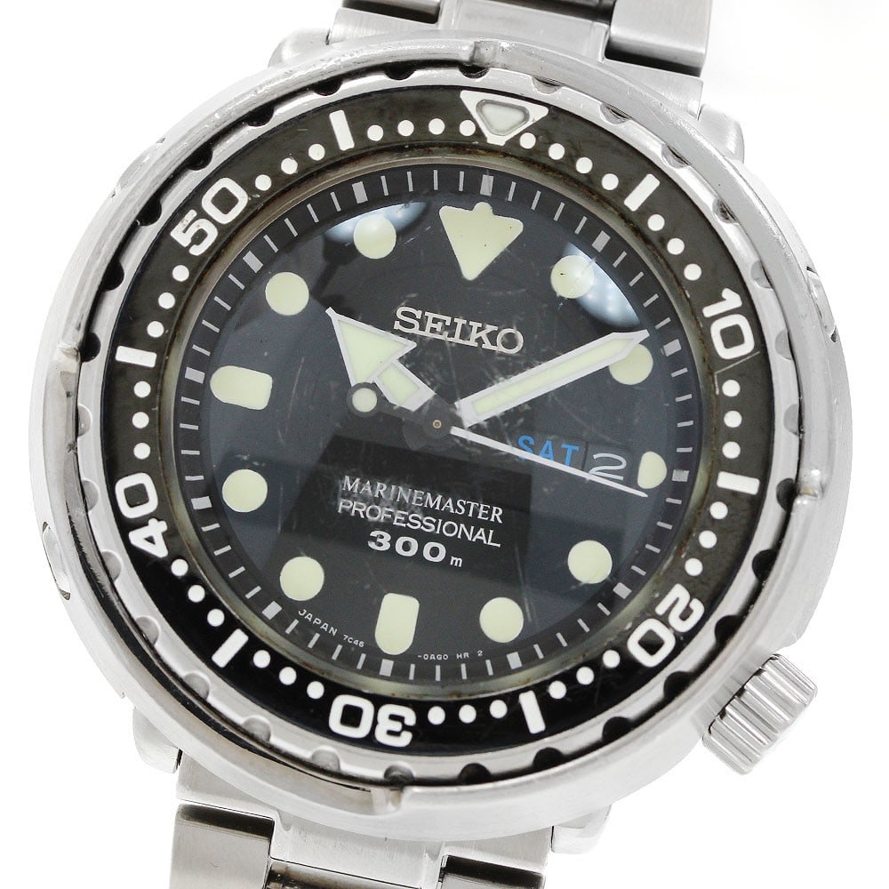 SEIKO Prospex Marine Master Quartz Men's Day-Date Wristwatch: SEIKO Prospex Marine Master Quartz Men's Day-Date Wristwatch This Seiko SBBN031/7C46-0AG0 Prospex Marine Master is a men's day-date quartz wristwatch. Made in Japan, it features a durable design suita