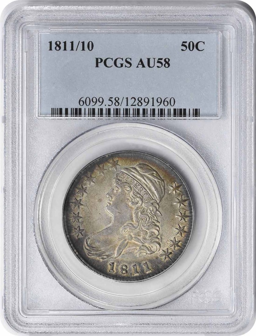 1811/10 Bust Silver Half Dollar AU58 PCGS John Reich Design (1 of 4)