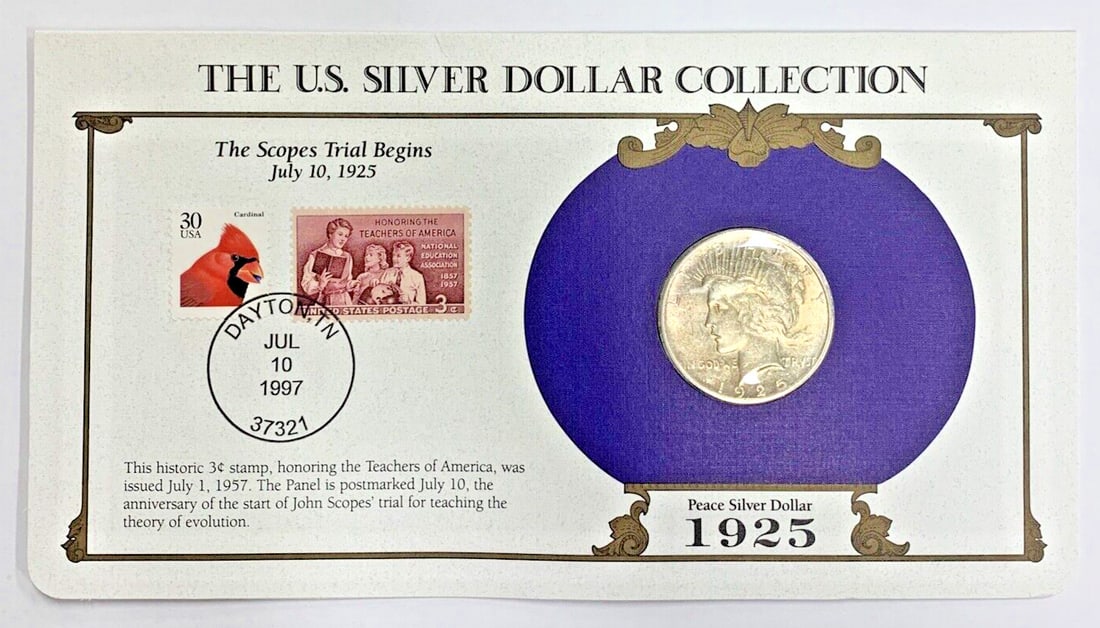 1925 Peace Silver Dollar with Commemorative Stamp Card (1 of 2)