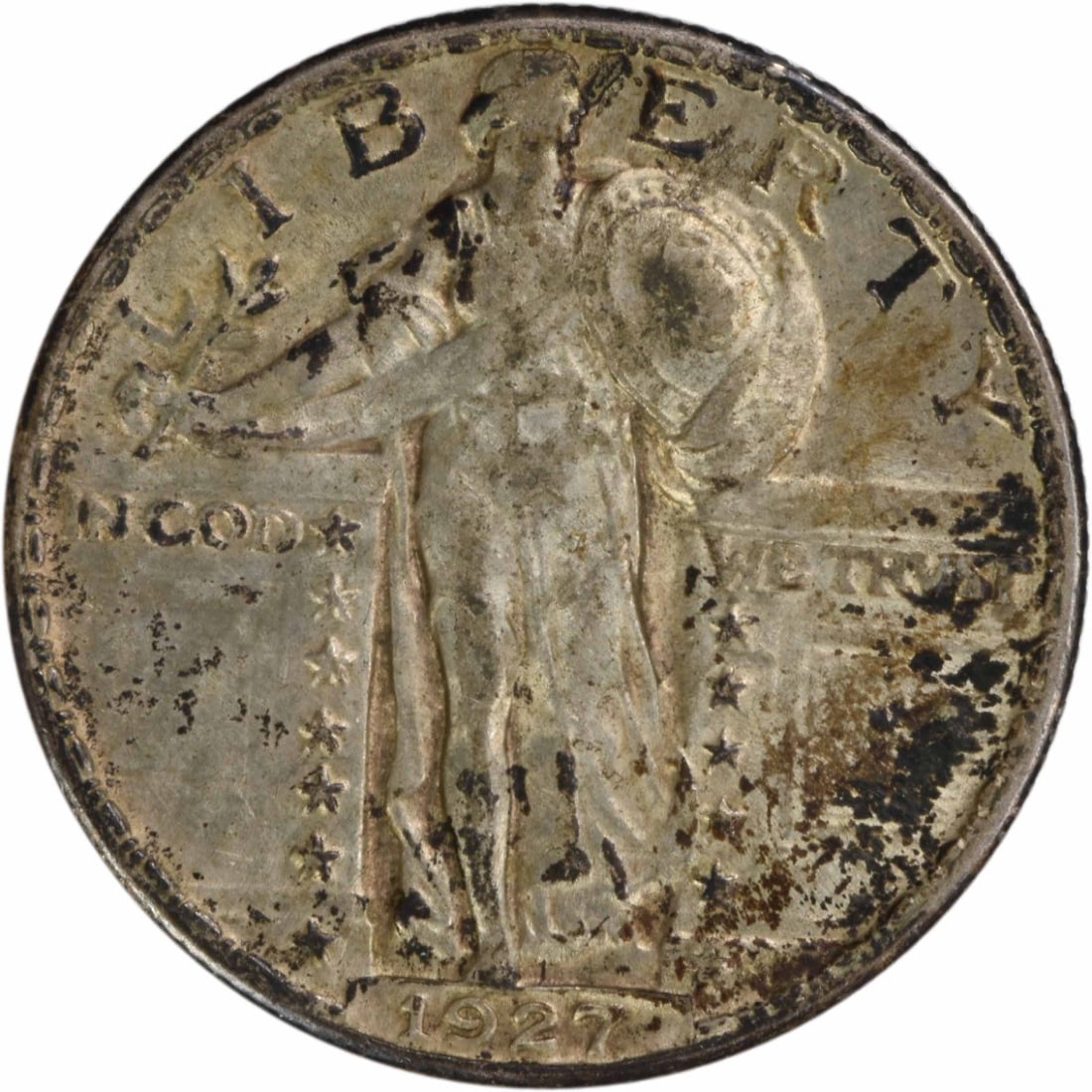 1927 Standing Liberty Silver Quarter AU Uncertified 25C Philadelphia: 1927 Standing Liberty Silver Quarter AU Uncertified 25C Philadelphia This 1927 Standing Liberty Silver Quarter is a beautiful piece in AU (About Uncirculated) condition, showcasing the artistry of des